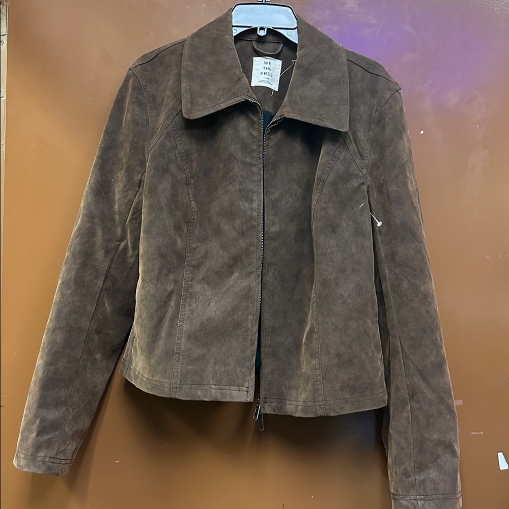 We the Free People River Faux Suede Jacket Size Large - Picture 5 of 9